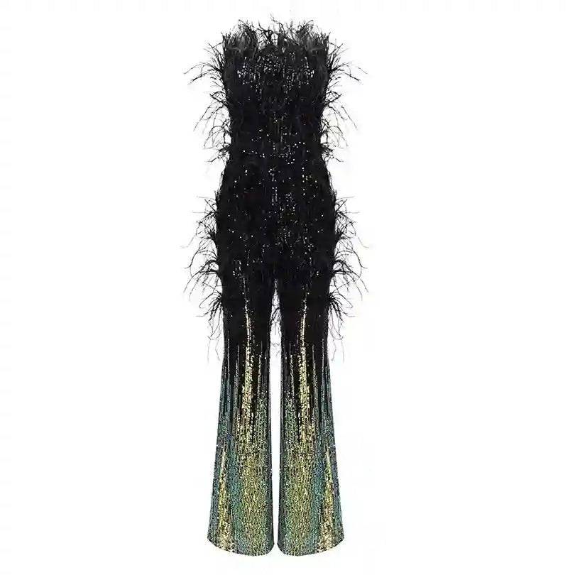 Elegantes Bandage-Maxikleid mit Diamanten – Bodenlang & Quadratkragen