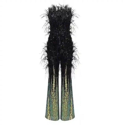 Elegantes Bandage-Maxikleid mit Diamanten – Bodenlang & Quadratkragen