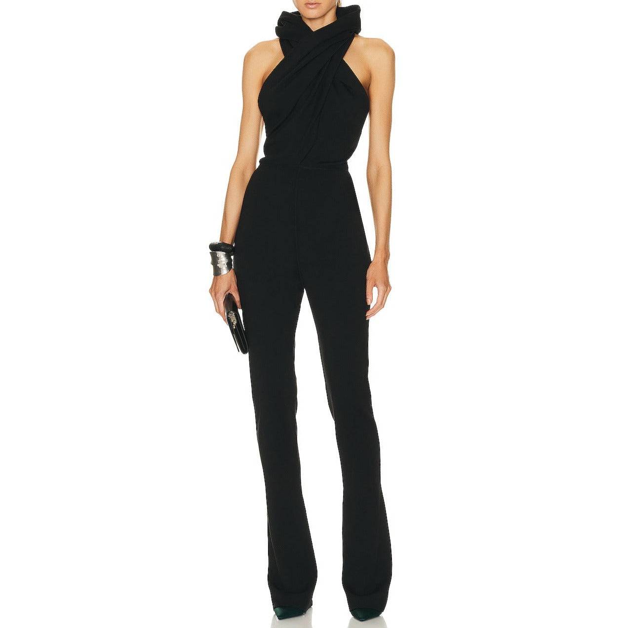 Produktbild von Elegantes Bandage-Maxikleid mit Diamanten – Bodenlang & Quadratkragen in XS, erhältlich bei Hot Fashionista