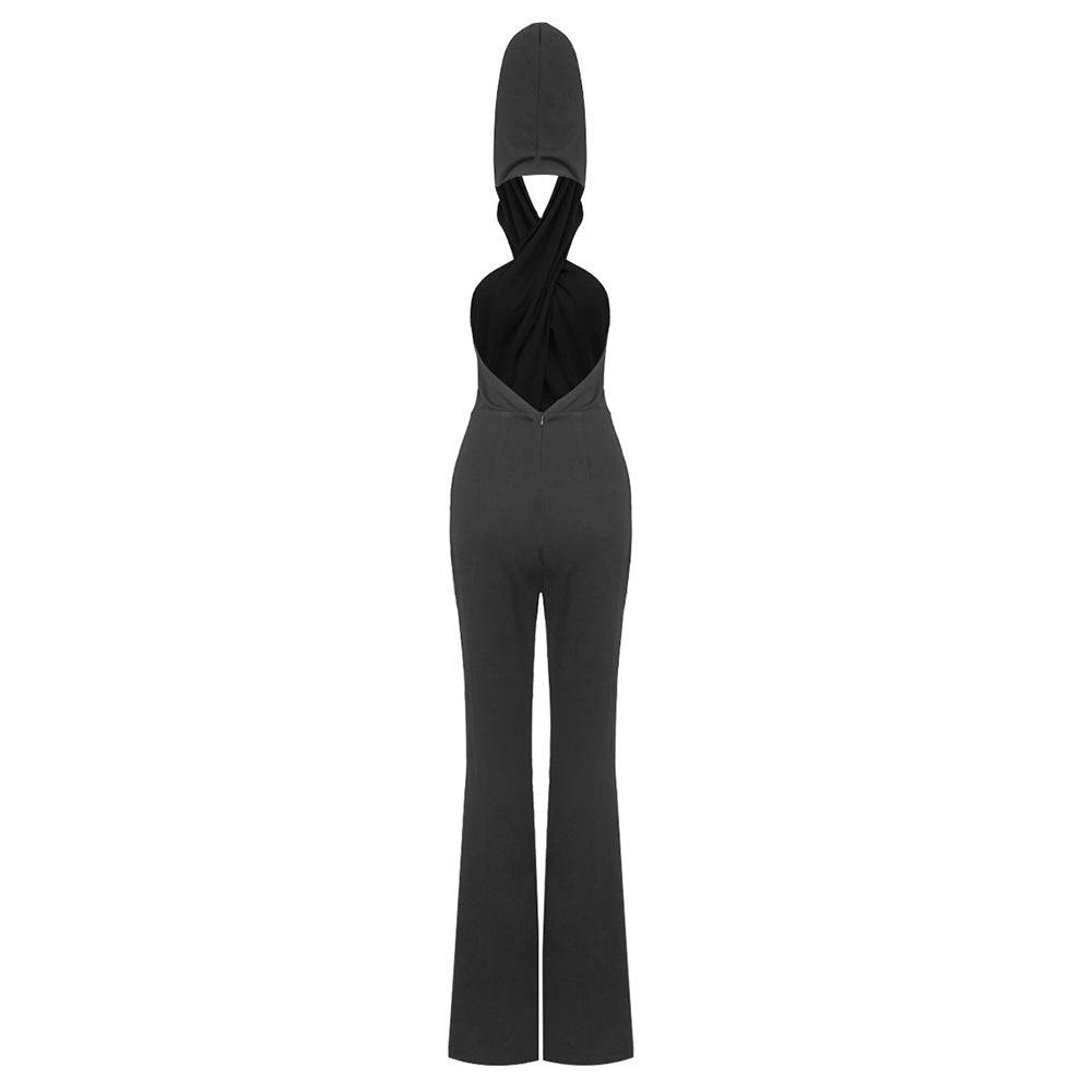 Elegantes Bandage-Maxikleid mit Diamanten – Bodenlang & Quadratkragen