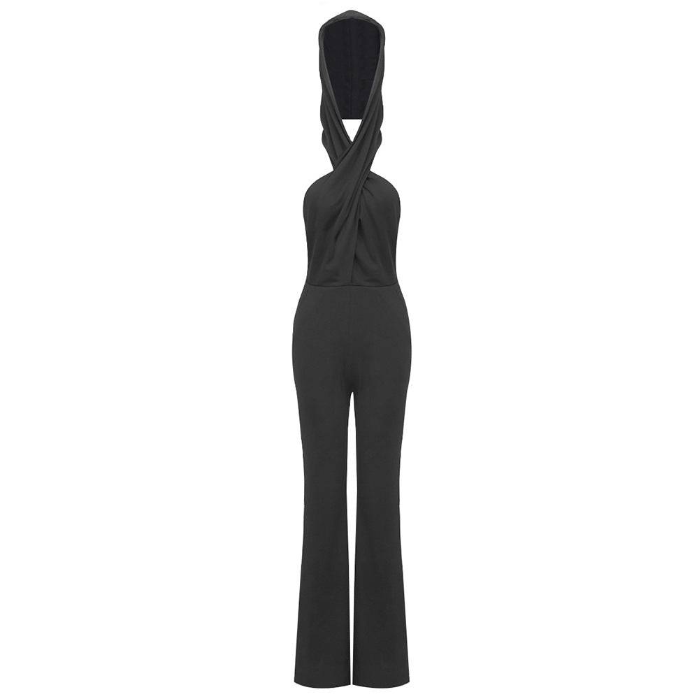 Elegantes Bandage-Maxikleid mit Diamanten – Bodenlang & Quadratkragen