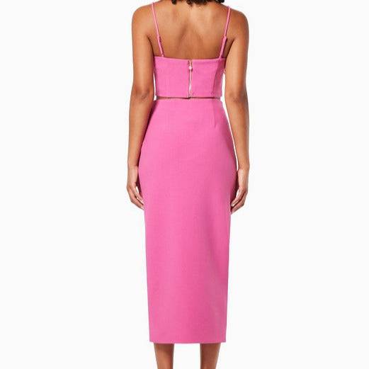 Elegantes Bandage-Maxikleid mit Diamanten – Bodenlang & Quadratkragen
