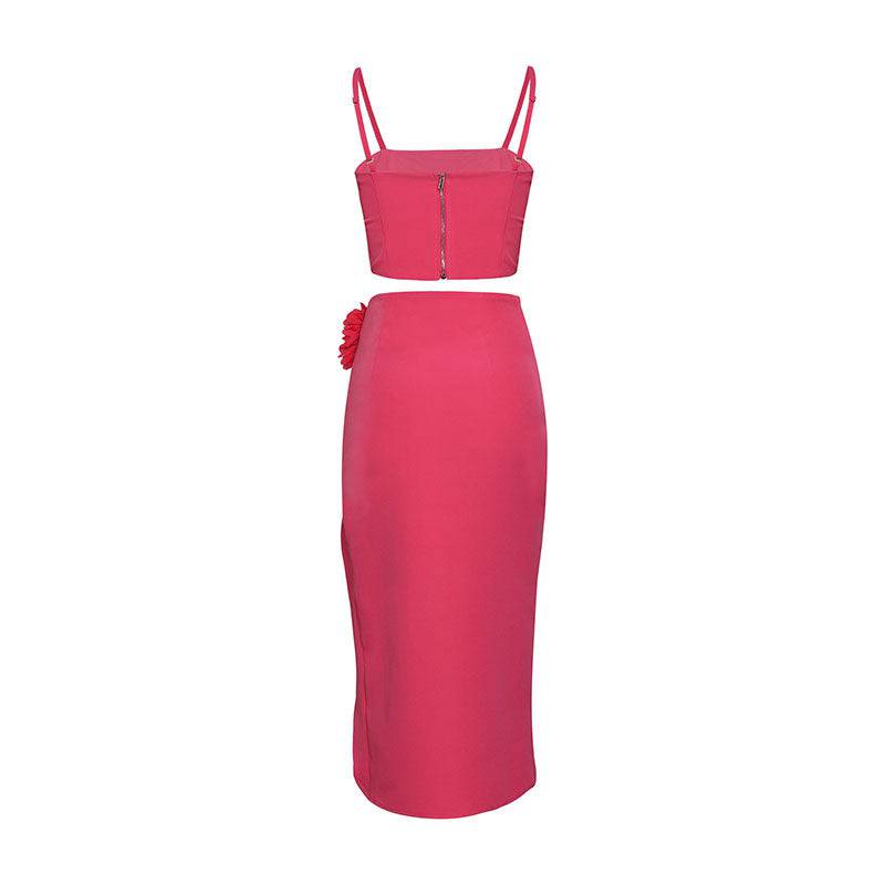 Elegantes Bandage-Maxikleid mit Diamanten – Bodenlang & Quadratkragen
