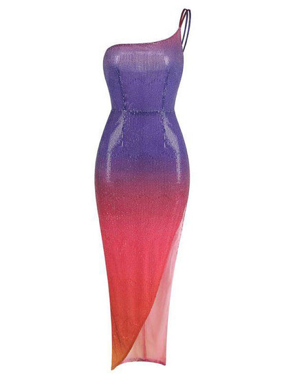 Elegantes Bandage-Maxikleid mit Diamanten – Bodenlang & Quadratkragen