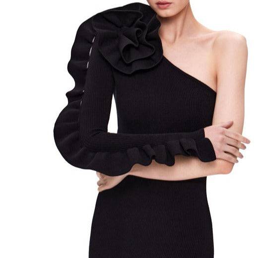 Produktbild von Elegantes Bandage-Maxikleid mit Diamanten – Bodenlang & Quadratkragen in S, erhältlich bei Hot Fashionista