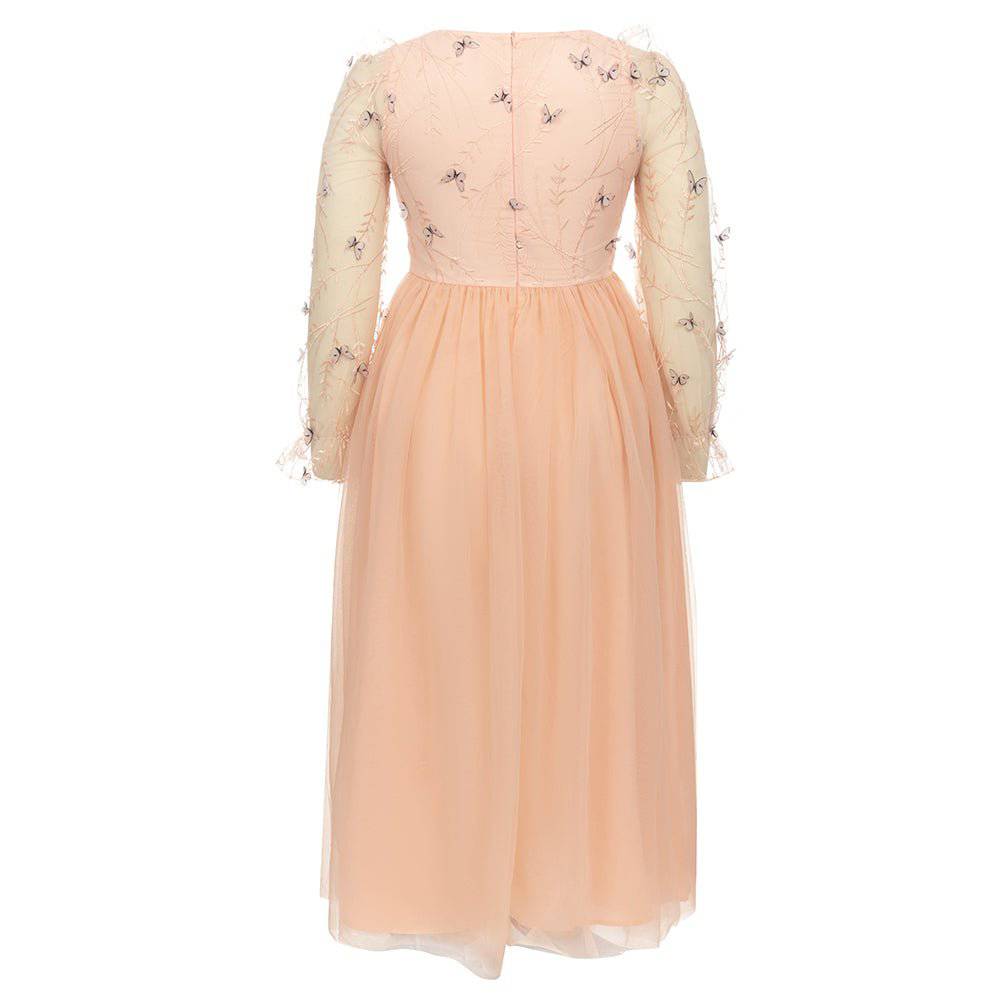 Elegantes Bandage-Maxikleid mit Diamanten – Bodenlang & Quadratkragen