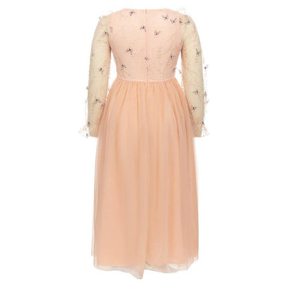 Elegantes Bandage-Maxikleid mit Diamanten – Bodenlang & Quadratkragen