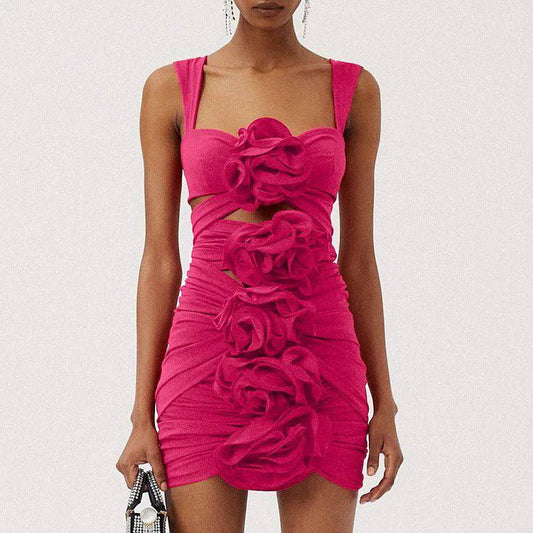 Produktbild von Elegantes Bandage-Maxikleid mit Diamanten – Bodenlang & Quadratkragen in S, erhältlich bei Hot Fashionista