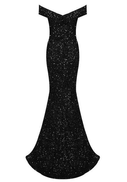 Elegantes Bandage-Maxikleid mit Diamanten – Bodenlang & Quadratkragen