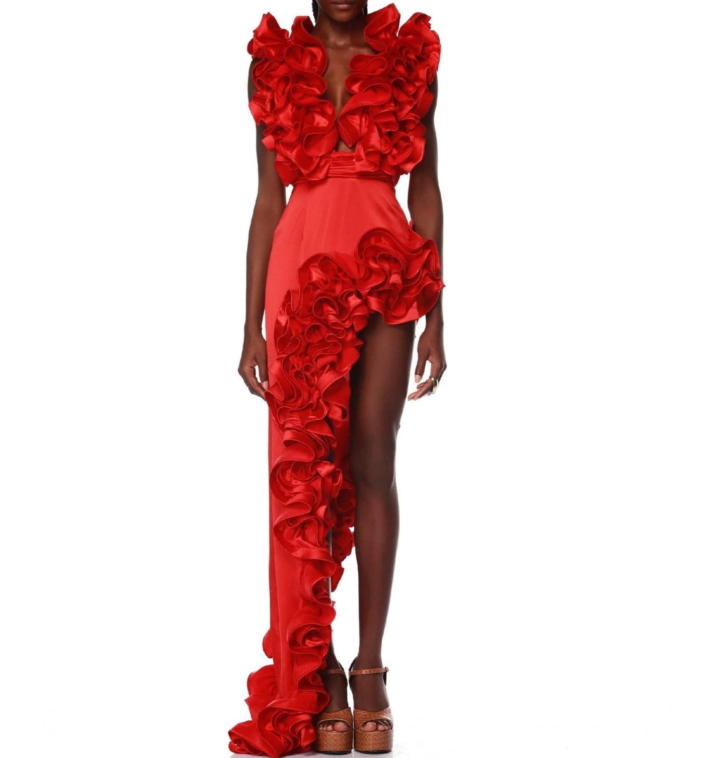 Elegantes Bandage-Maxikleid mit Diamanten – Bodenlang & Quadratkragen