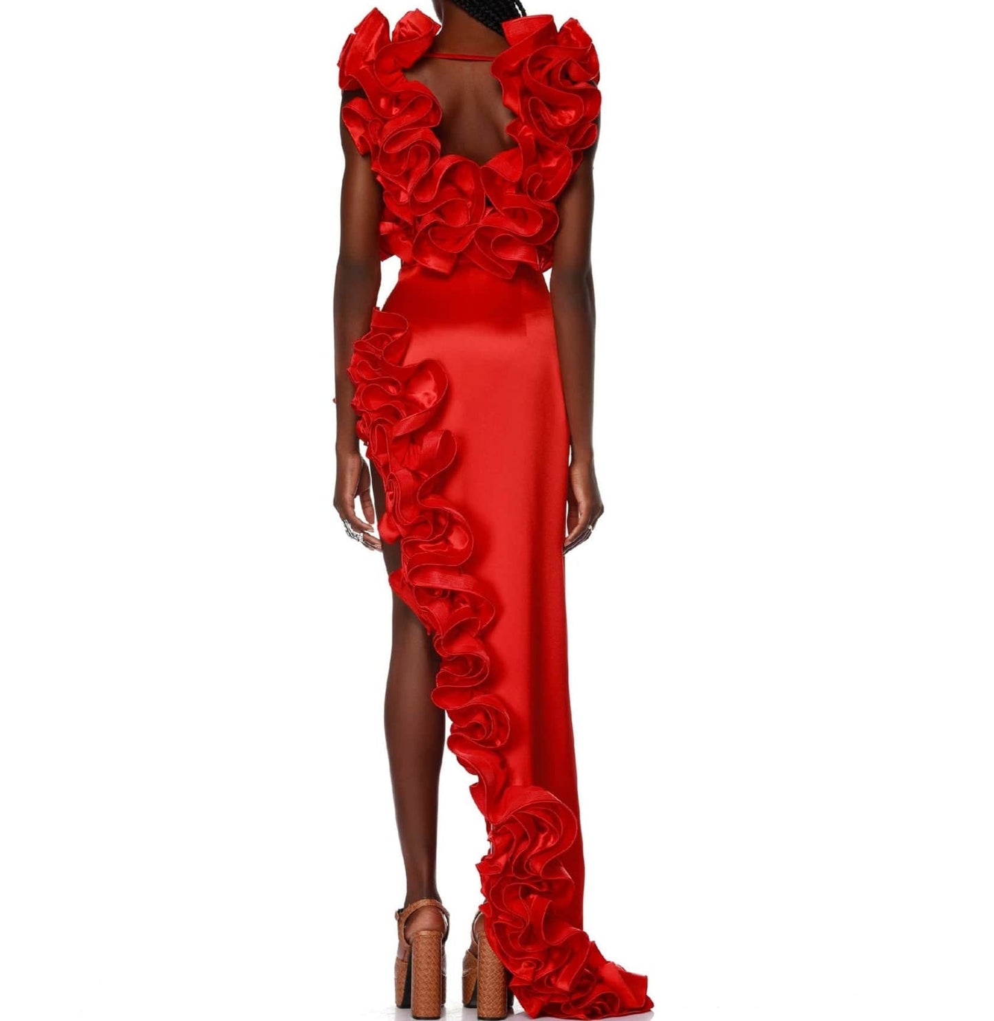 Elegantes Bandage-Maxikleid mit Diamanten – Bodenlang & Quadratkragen