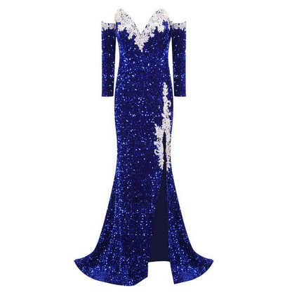 Produktbild von Elegantes Bandage-Maxikleid mit Diamanten – Bodenlang & Quadratkragen in xs, erhältlich bei Hot Fashionista