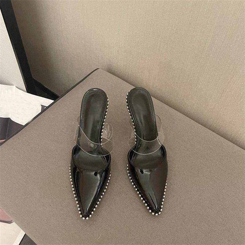 Produktbild von Elegantes Bandage-Maxikleid mit Diamanten – Bodenlang & Quadratkragen in Black, erhältlich bei Hot Fashionista