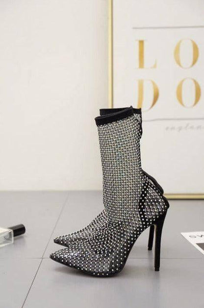 Elegantes Bandage-Maxikleid mit Diamanten – Bodenlang & Quadratkragen