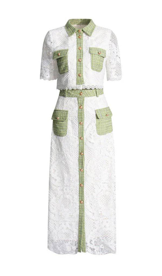 Produktbild von Elegantes Bandage-Maxikleid mit Diamanten – Bodenlang & Quadratkragen in white, erhältlich bei Hot Fashionista