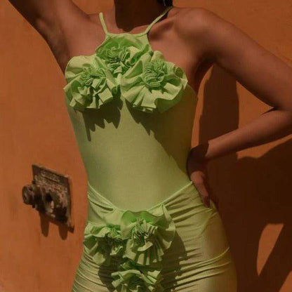 Elegantes Bandage-Maxikleid mit Diamanten – Bodenlang & Quadratkragen