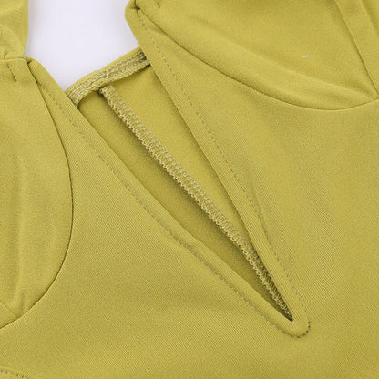 Elegantes Bandage-Maxikleid mit Diamanten – Bodenlang & Quadratkragen